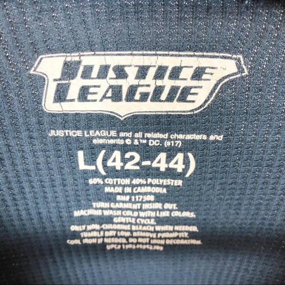 (R1-06) Justice League Long Sleeve Blue Large - Picture 5 of 6